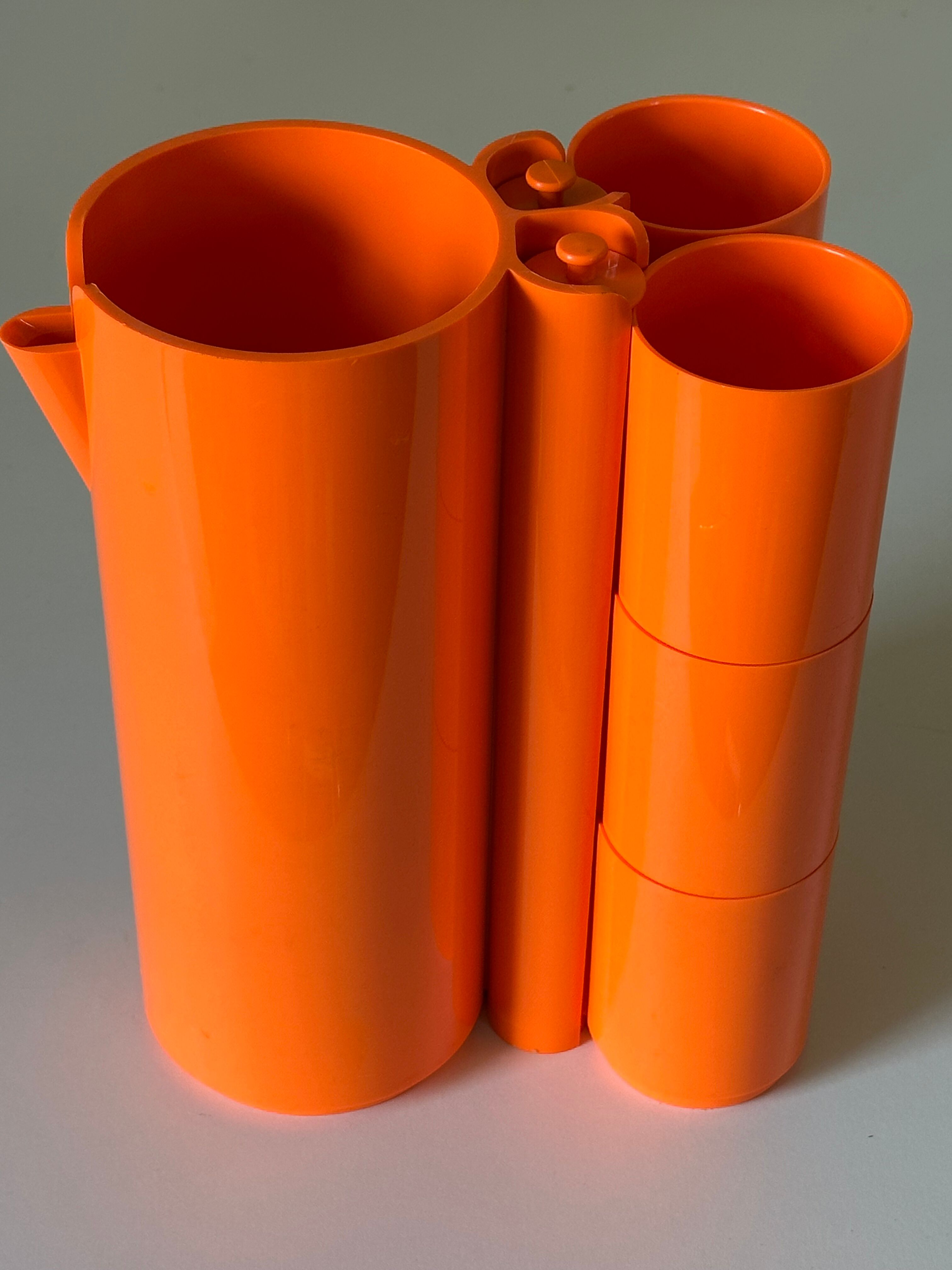Orange plastic service vintage design orange 70 years
