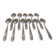 11 silver-plated soup spoons by Christofle Villeroy & Boch, striped