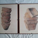 1 set of 2 very original illustrations signed Baudry