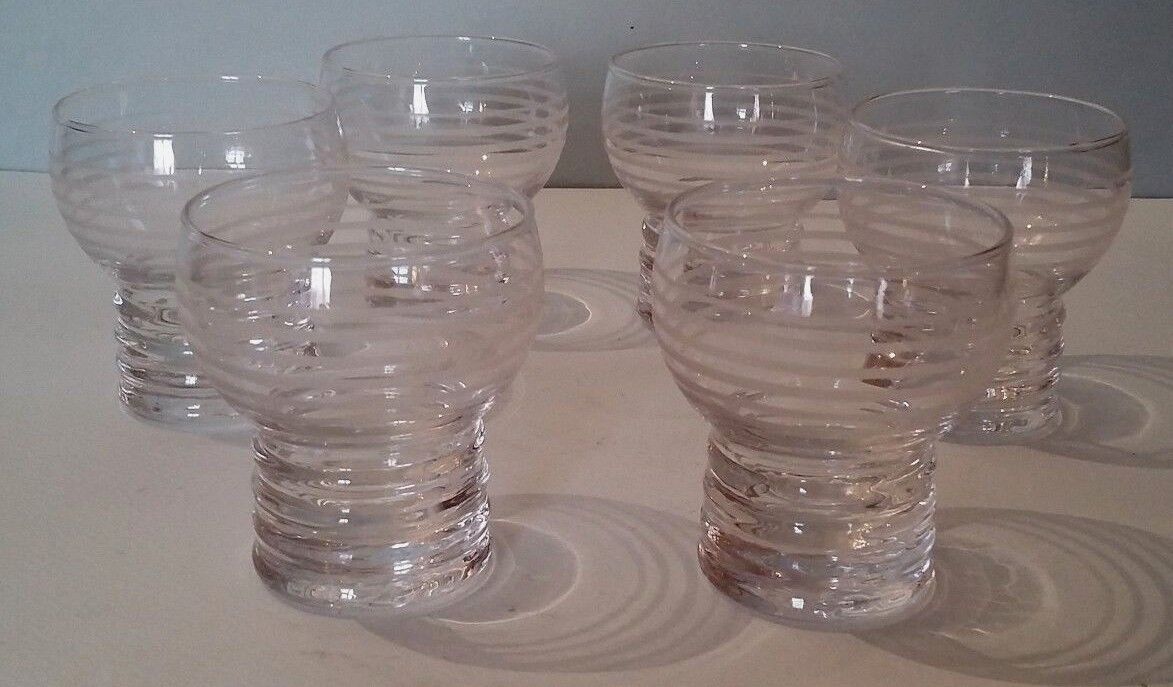 Series of 6 glasses, XXth