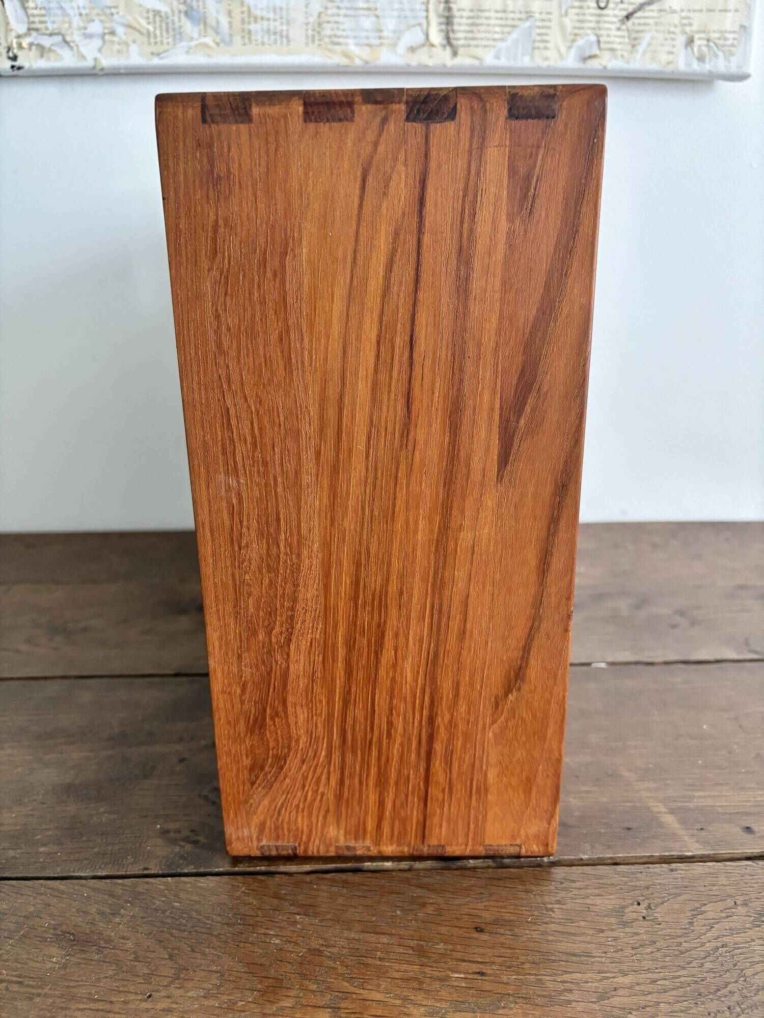 Vintage wall shelf in Scandinavian/Danish teak – 6 compartments – 1960s