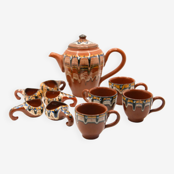 Tea or coffee set and handmade ceramic liquor from Bulgaria