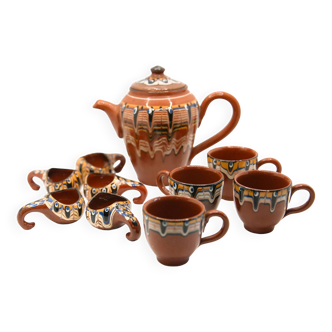 Service à thé ou café et liqueur en céramique artisanale de Bulgarie