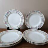 Set of 8 floral design plates | D.R.B. Limoges porcelain