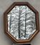 Rustic beveled mirror in molded natural wood 64 x 56 cm