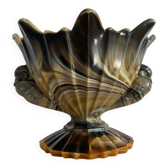 Coupe, vide poche Art déco en opaline