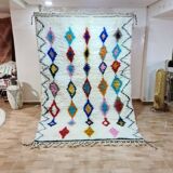 Tapis Berbère 250x150 cm - Motifs Diamantés Multicolores