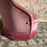Pink velvet armchair