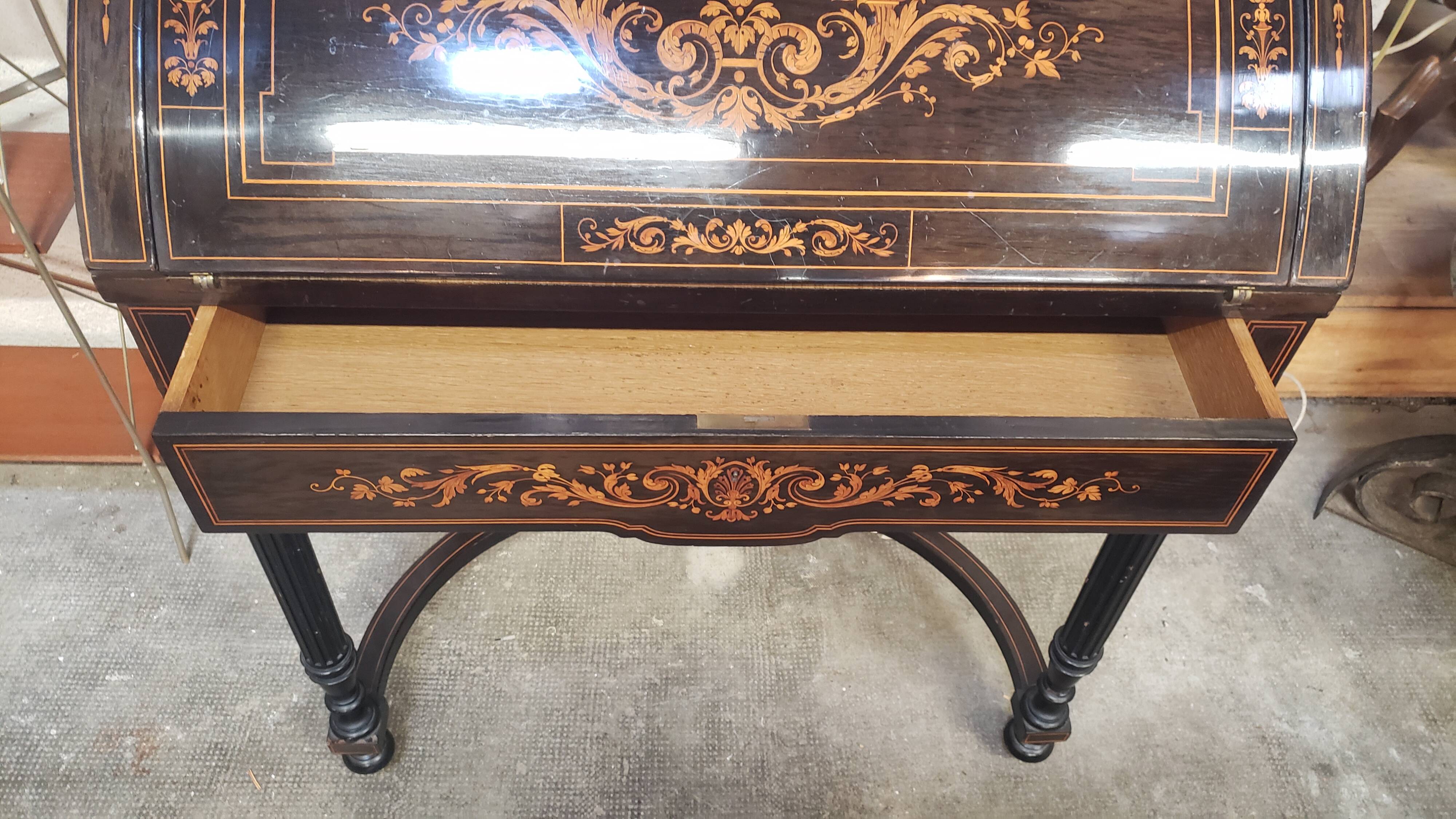 Napoleon III happiness of the day desk in blackened wood