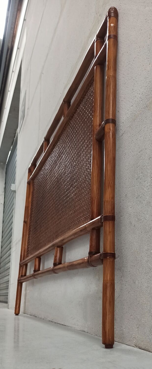 Traditional bamboo and cane headboard, 70's