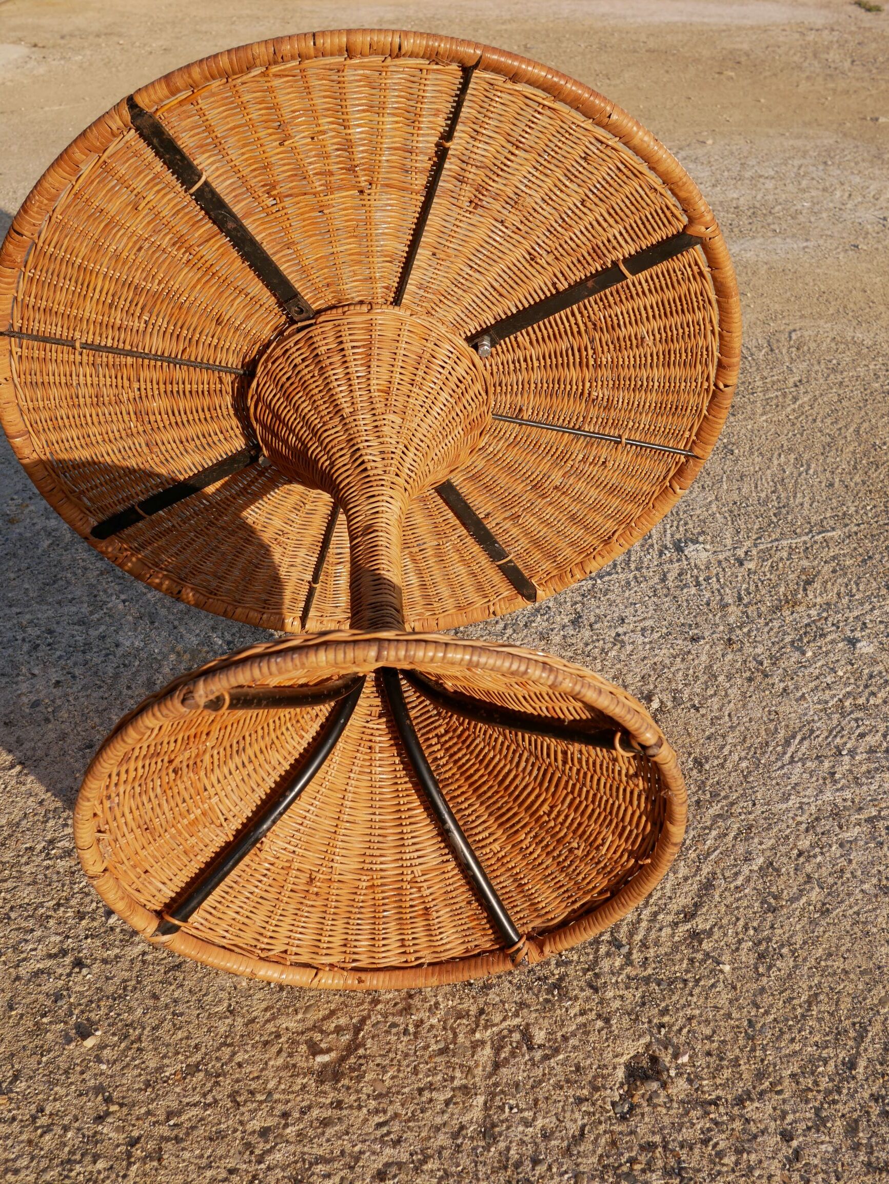 Side table foot Tulip rattan round