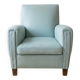 Vintage armchair in light blue faux leather retro style