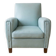 Vintage armchair in light blue faux leather retro style