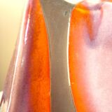 Raku ceramic vase, brutalist, gilded, design by Tony Evans