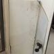 Gray metal medicine cabinet