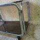 Trolley, hifi table. Smoked silver metal glass 60's