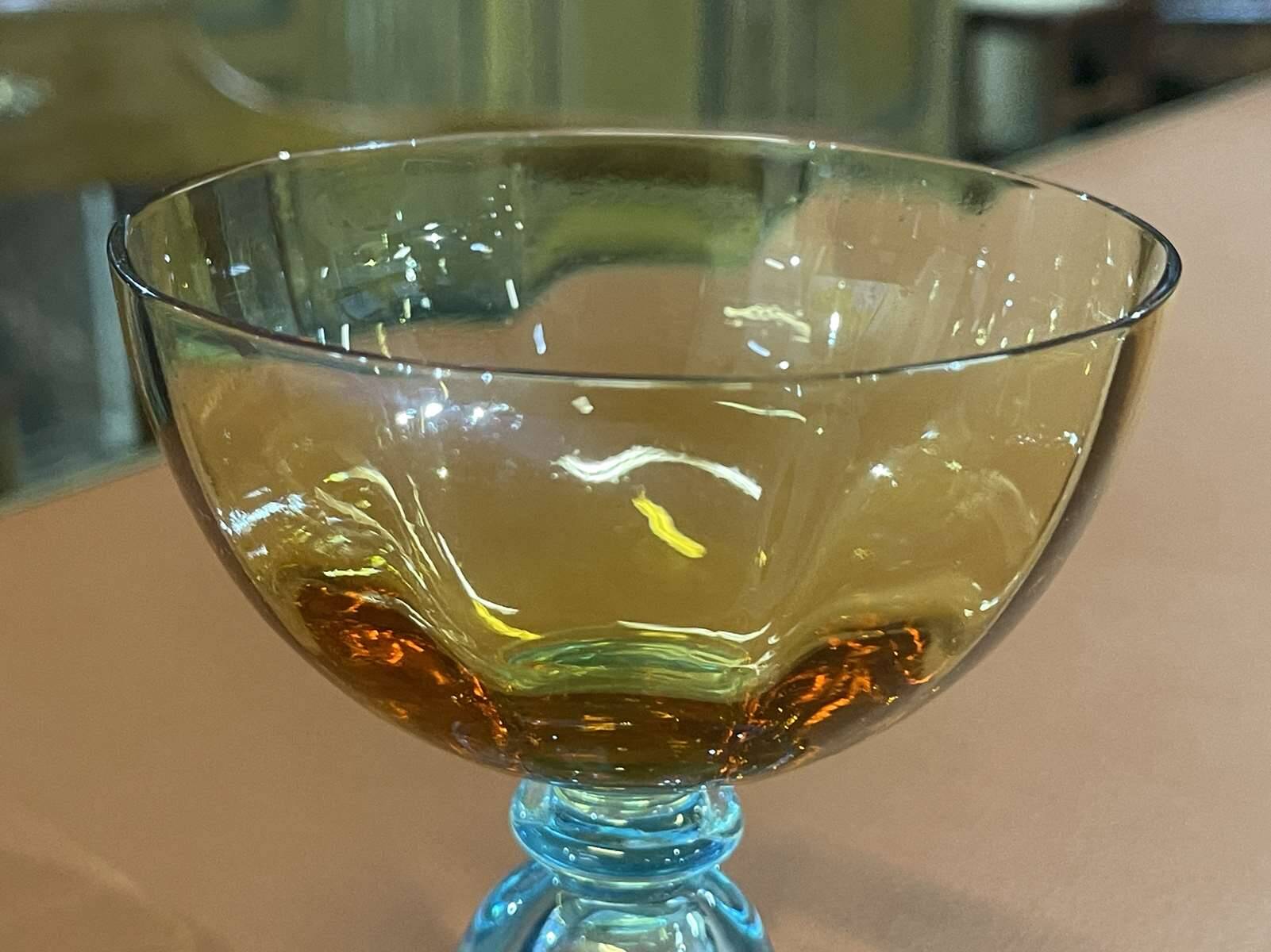 6 Georges Sand model crystal champagne glasses - 20th century