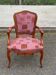 Bergère cabriolet armchair Louis XV in embroidered burgundy silk fabric.