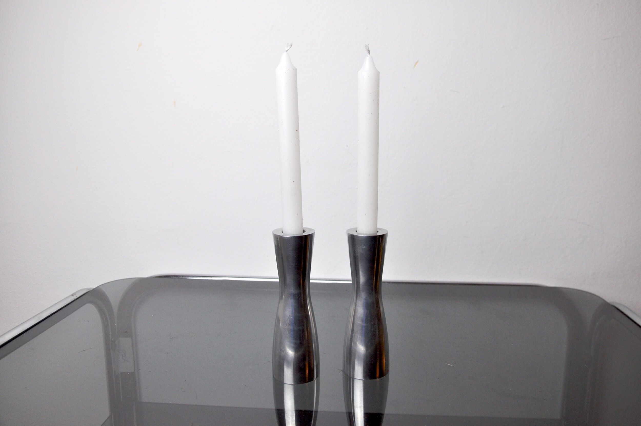 Pair of candlesticks gota erika pekkari, scandinavian, 1990
