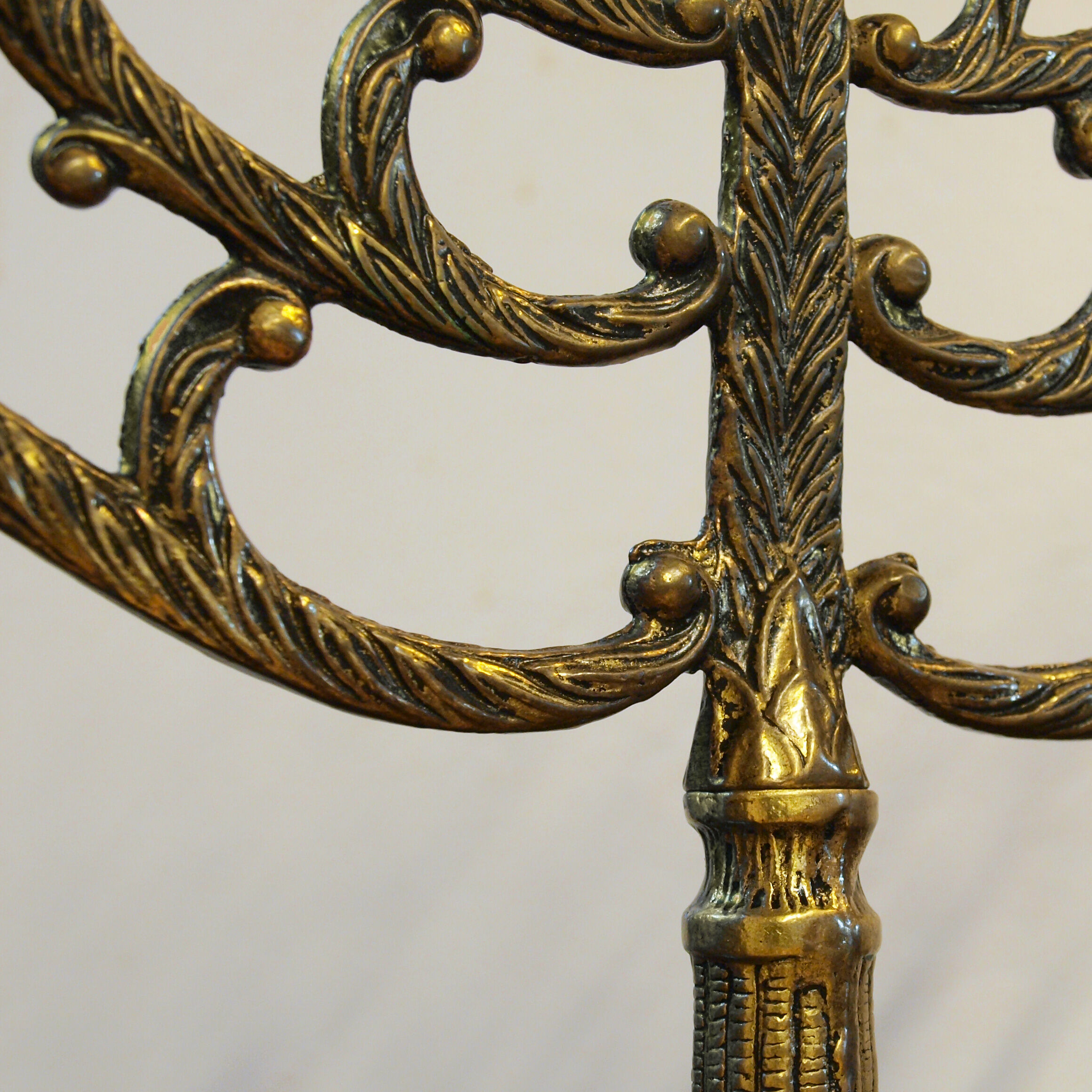 Menorah Hanukkah Brass Chandelier by Tamar