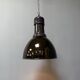 Large black enamel Bauhaus factory lamp