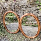 Two antique mahogany wood mirrors