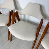 1960s set of 6 Compass teak dining chairs by Kai Kristiansen for Schou Andersen Møbelfabrik