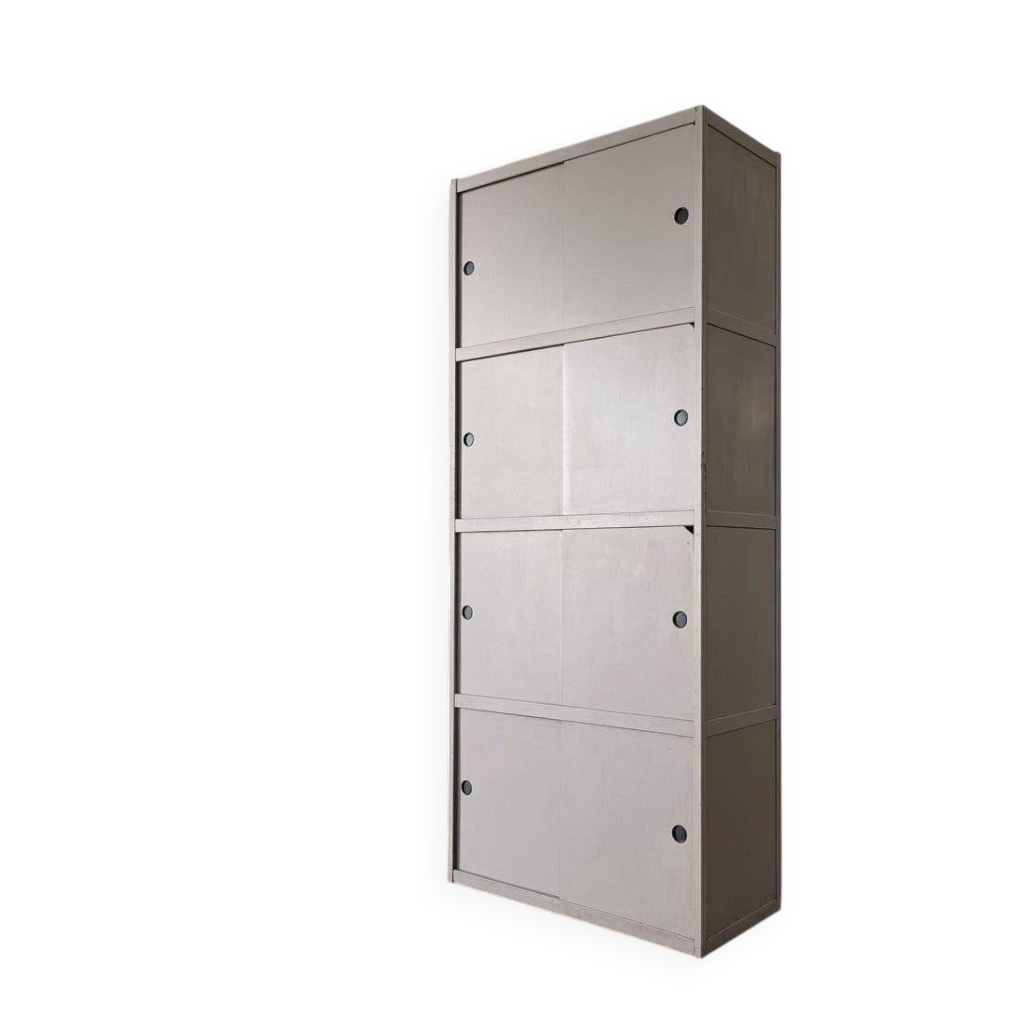 Light taupe vintage cabinet with sliding doors KEWLOX