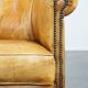 Cow leather English style club chair