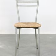 Vintage italian straw and metal chair