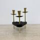 Mid century candle holder brass and lucite , 1970s