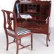 English Mahogany Desk Queen Anne Style, 1970s