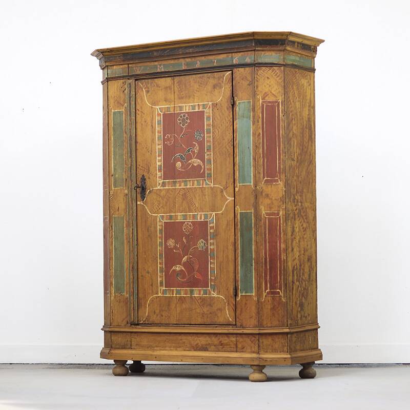 Painted Folk Art Bridal Cupboard 1764