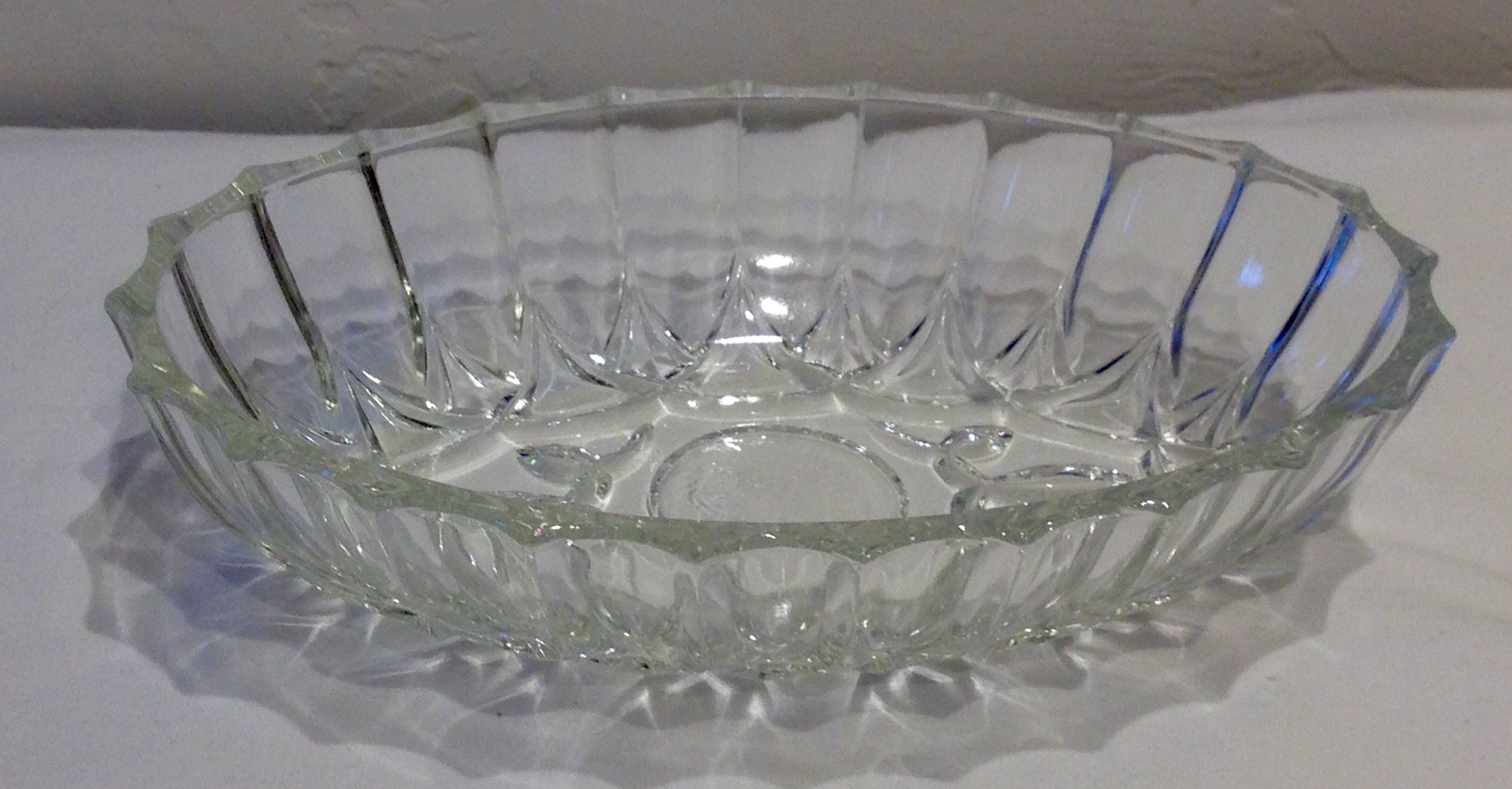 Old cups glass faceted, vintage chiseled glass ramekins