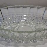 Old cups glass faceted, vintage chiseled glass ramekins