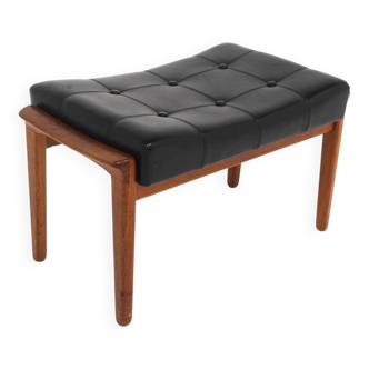 Ottoman scandinave en cuir, Bröderna Andersson, Suède, 1960