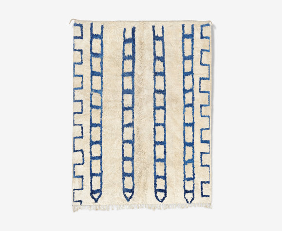 Tapis marocain moderne blanc