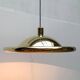Postmodern Italian vintage brass suspension UFO model S-481 by Luci Italia, 1970s.