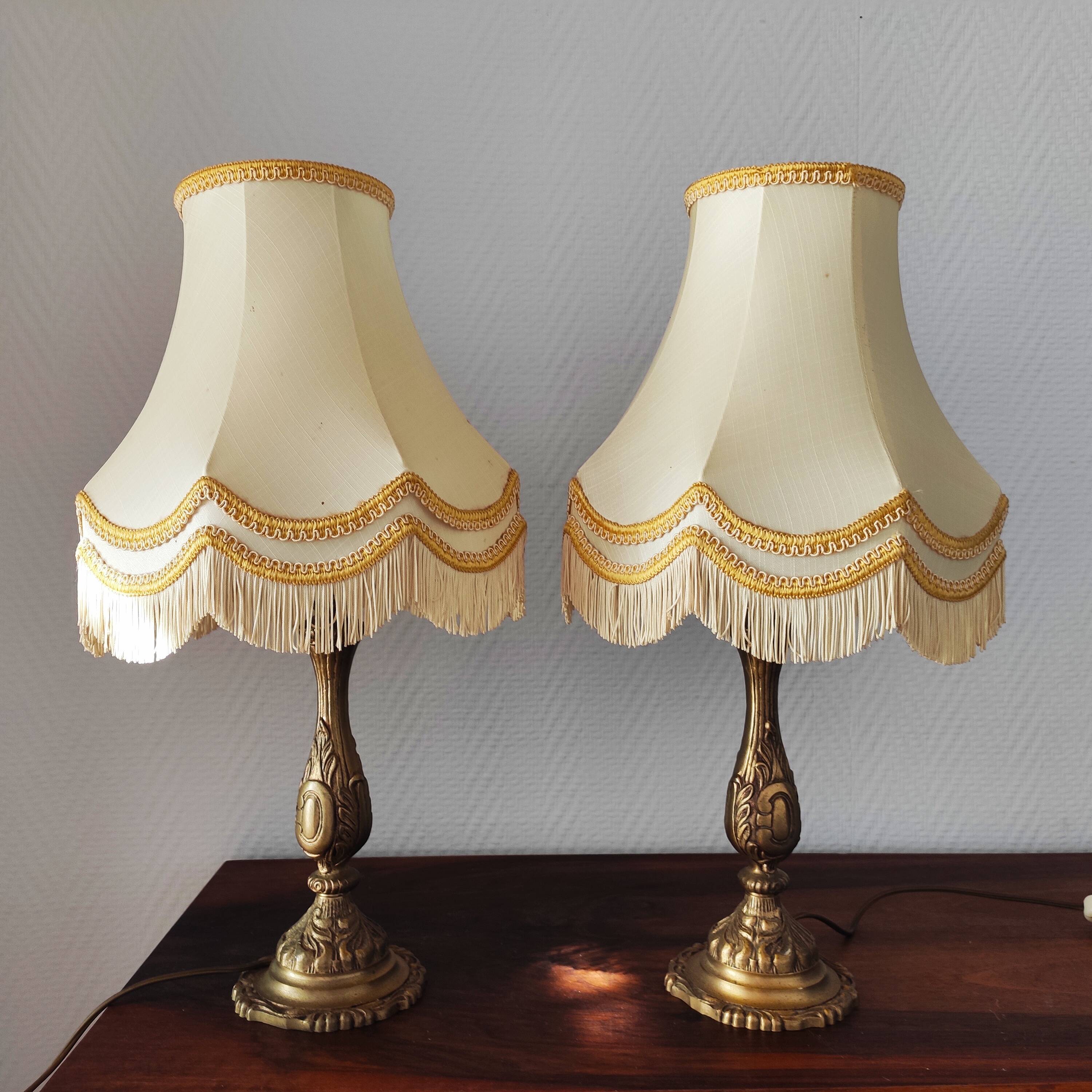 Pair of classic brass lamps from the 1950s