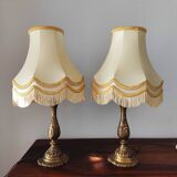 Paire de lampes classique en laiton de 1950