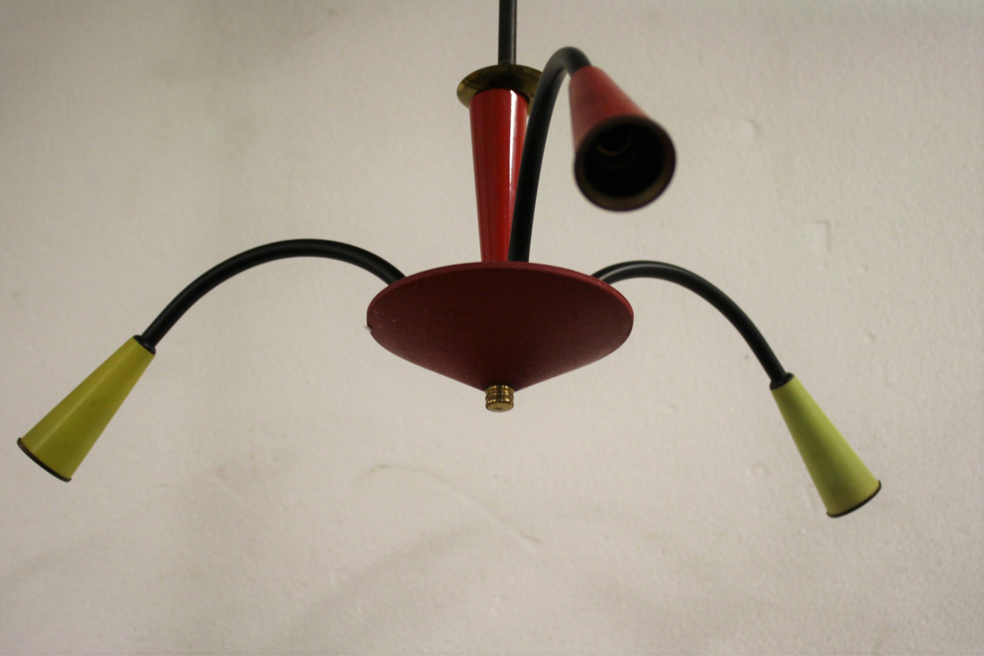 Vintage coloured spider chandelier 1950s