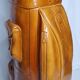 Vintage sculptural umbrella stand golf bag imitation leather 70s 65 cm