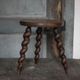 Vintage stool, wooden stool, tripod stool with turned legs, plant stand.