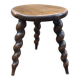 tabouret de ferme tripode brutaliste | pieds torsadés