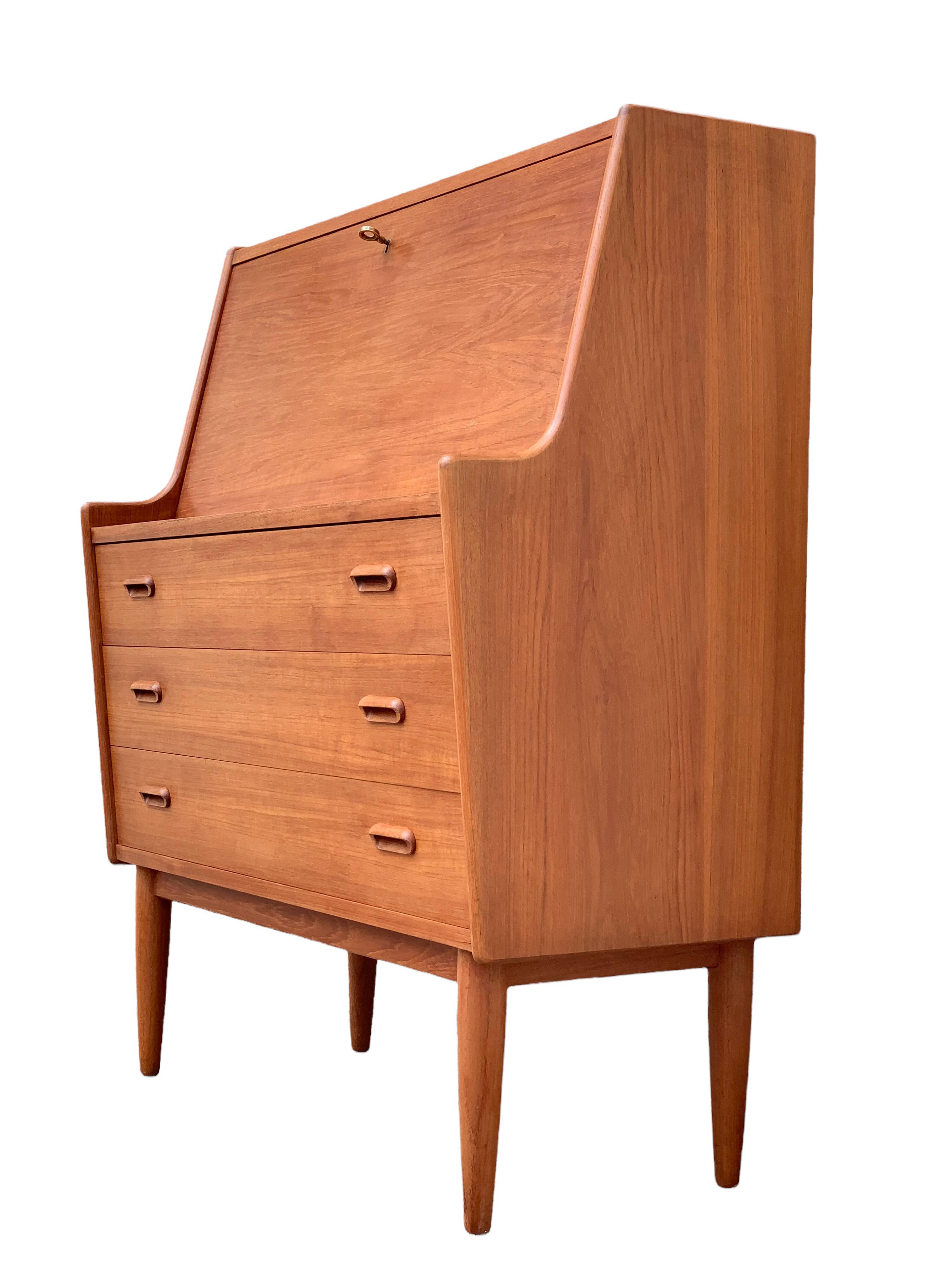 Secretary chest of drawers Teak by Arne Wahl Iversen for Falster Modelfabrik 1960