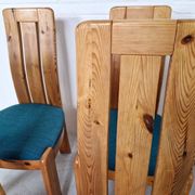 Ensemble de 6 chaises de salle à manger en pin danois, années 1970.