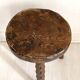 Tripod brutalist solid wood foot stool