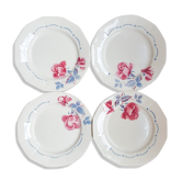 Lot de 4 assiettes plates "boulogne" Digoin Sarreguemines