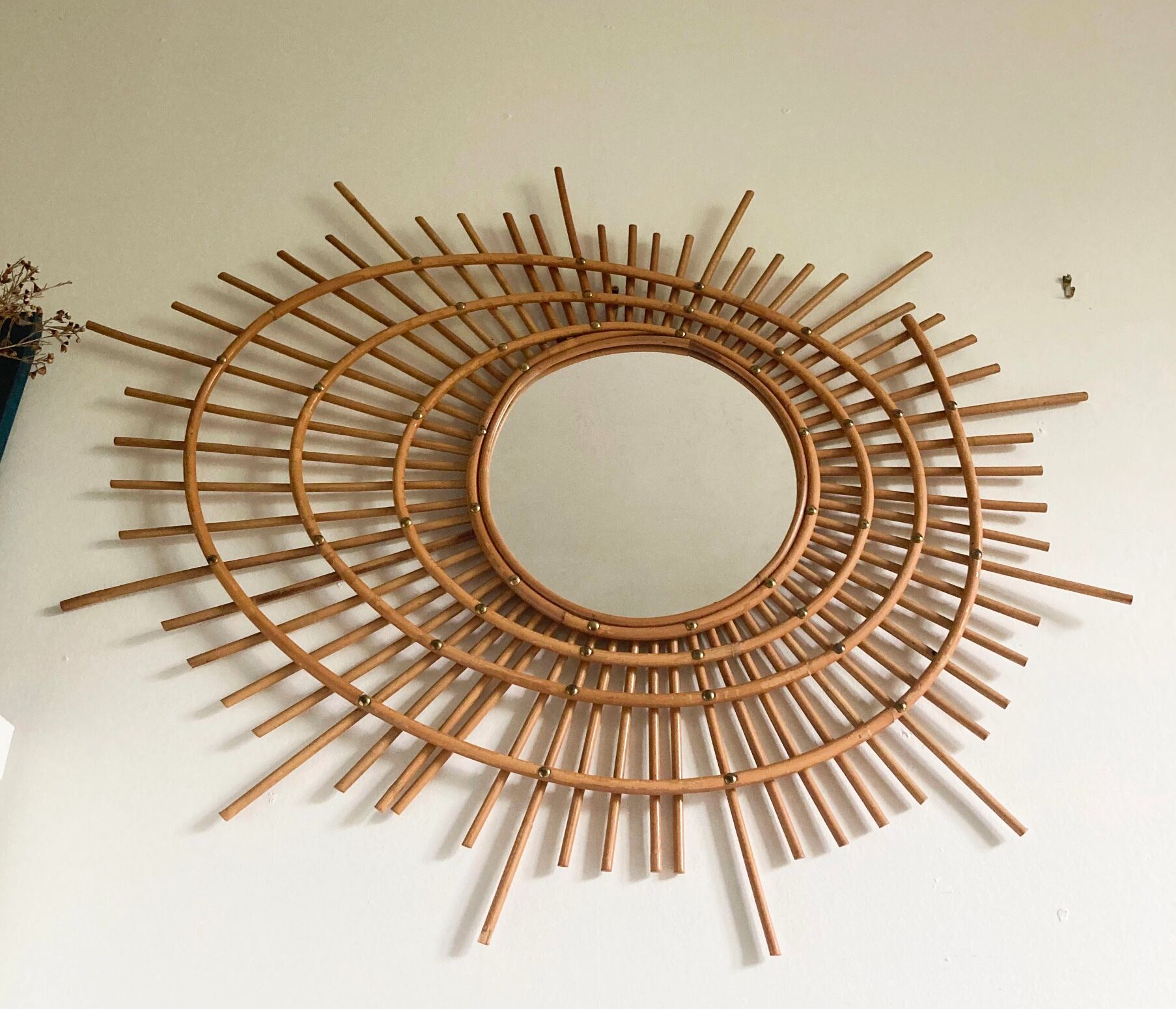 Vintage ortf rattan mirror