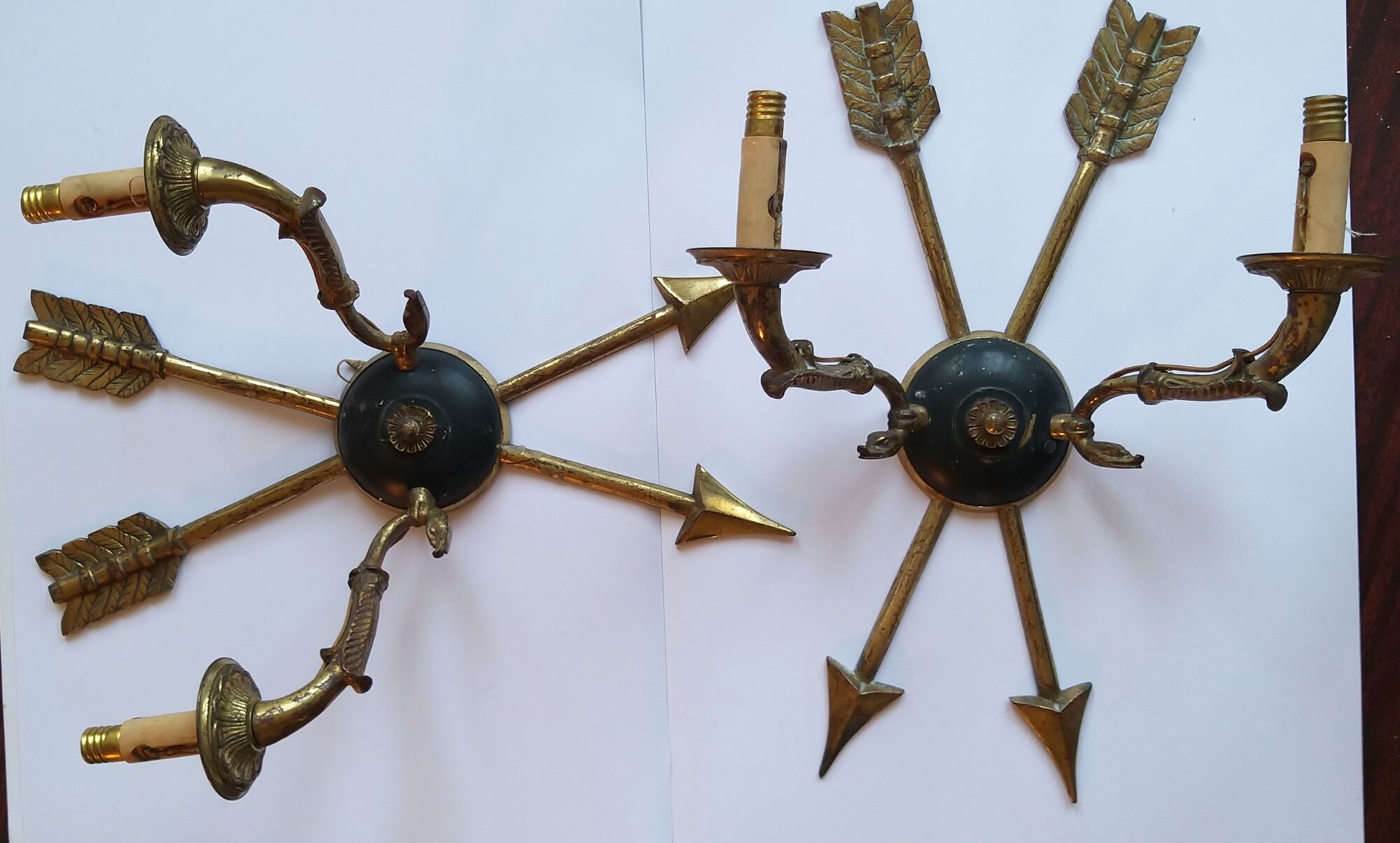 Pair of bronze sconces in Empire House Creation "R.B" 1950/1960
